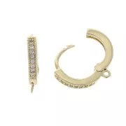 13mm Round Leverback earrings with closed ring  - Gold Plated 3 microns x2