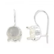 925 Sterling Silver Earwires with 1028 cabochon 8mm setting