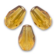 Fire Polished faceted pear-shaped beads 7x5mm Topaz  x25|raw }}
