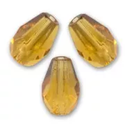 Fire Polished faceted pear-shaped beads 7x5mm Topaz  x25