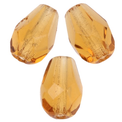 Faceted pear-shaped beads, 7x5 mm - Topaz x25