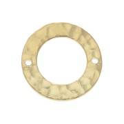 20mm Hammered round spacer - Gold plated 3 microns x1|raw }}