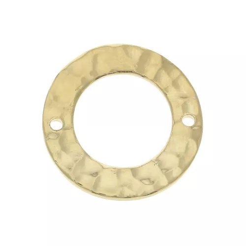 20mm Hammered round spacer - Gold plated 3 microns x1