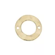 15mm Hammered round spacer - Gold plated 3 microns x1