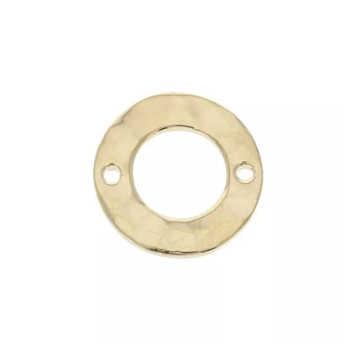 15mm Hammered round spacer - Gold plated 3 microns x1
