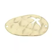 25x14mm Hammered irregular openwork dove spacer - Gold plated 3 microns x1