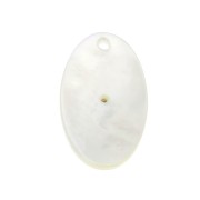 20x12mm oval mother-of-pearl pendant with a North Star - Gold Plated 3 microns x1
