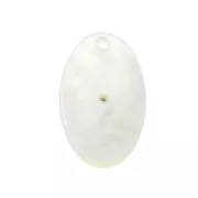 20x12mm oval mother-of-pearl pendant with a North Star - Gold Plated 3 microns x1
