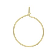 15mmx0.7mm Hoop Earring to decorate - Gold Plated 3 microns x2|raw }}