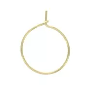 15mmx0.7mm Hoop Earring to decorate - Gold Plated 3 microns x2