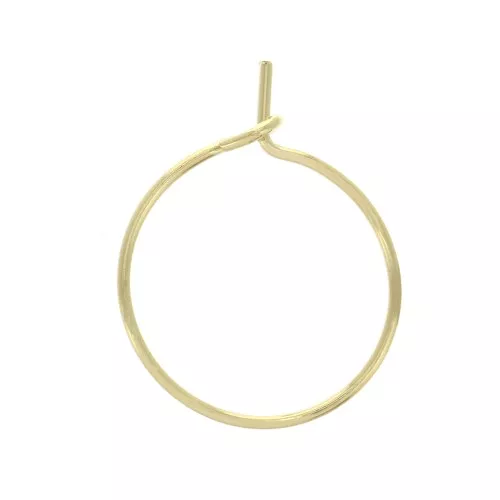 15mmx0.7mm Hoop Earring to decorate - Gold Plated 3 microns x2