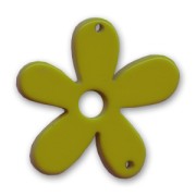 Flower spacer 58mm Olivine x1