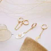 14x7.5mm moon pendant - Gold Plated 3 microns x1