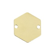 13.5x12mm hexagonal 2-hole spacer - Gold Plated 3 microns x1|raw }}