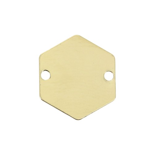 13.5x12mm hexagonal 2-hole spacer - Gold Plated 3 microns x1