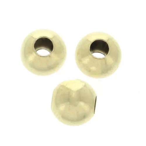 6mm 925 Sterling Silver round beads - Made in Europe - fine Gold plated x10