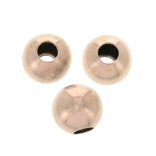 6mm 925 Sterling Silver round beads - Made in Europe - Rose Gold Plated x10