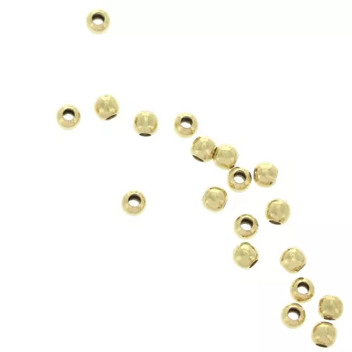 2mm 925 Sterling Silver round beads - Made in Europe - fine fine Gold plated x100