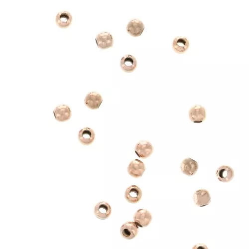2mm 925 Sterling Silver round beads - Made in Europe - Rose Gold Plated x100