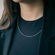 925 Sterling Silver Choker 1mm Omega Mesh - Made in Europe x50 cm