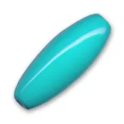 Unicolor olive 40x16mm Dark Turquoise x1