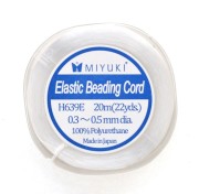 0.3 - 0.5mm Miyuki Elastic Beading Cord - White x20 m|raw }}