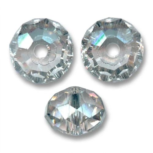 PureCrystal 5040 8 mm Flat Round Bead - Black Diamond x1