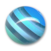 Round bead 14mm Striped Blue x1