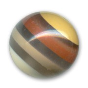 Round bead 14mm Striped Brown x1|raw }}