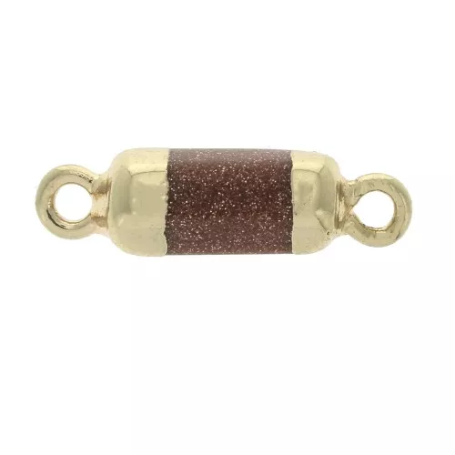 21x6mm Hexagonal spacer 2 loops imitation Gold Tone gemstone - Gold Tone x1