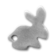 Rabbit charm 15mm Old Silver tone x1