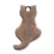 Cat charm 19mm Old Copper tone x1