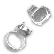 925 Sterling Silver ring with 4120 18x13mm setting x1|raw }}