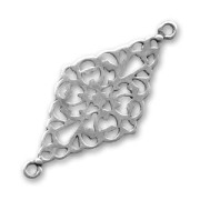 Spacer diamond-shaped 52x24mm Old silver tone x1|raw }}