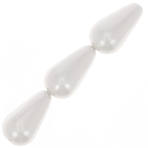 Pearly pears 16x9mm White x10