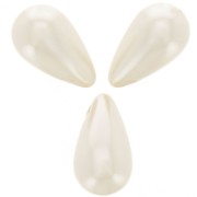 Pearly drops 9x16mm White x10