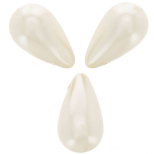 Pearly drops 9x16mm White x10