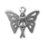 Fairy charm 24mm Antique Silver Plating x1