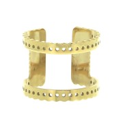 Adjustable stainless steel ring for a Miyuki bead weaving 15.7mm - Gold Tone x1