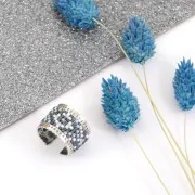 Adjustable stainless steel ring for a Miyuki bead weaving 15.7mm - Gold Tone x1