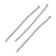 Head pin 50x1.7x0,7mm hard Old silver tone x25|raw }}