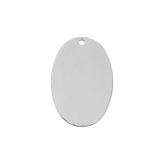 26.5x17mm Hammered brass oval pendant - Rhodium Tone x1