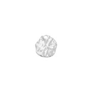 10mm Hammered brass irregular round charm - Rhodium Tone x1
