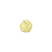 10mm Hammered brass irregular round charm - Gold Tone x1|raw }}