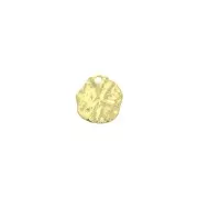 10mm Hammered brass irregular round charm - Gold Tone x1