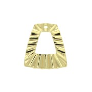 21x19mm Brass Irregular pleated effect trapeze pendant - Gold Tone x1