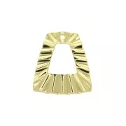21x19mm Brass Irregular pleated effect trapeze pendant - Gold Tone x1