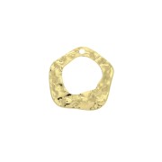 16.5x15mm Brass Irregular hammered charm - Gold Tone x1|raw }}