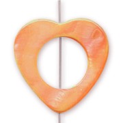 Heart with gap 25mm Orange x1