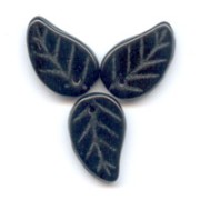Leaves 14x9mm Jet x20